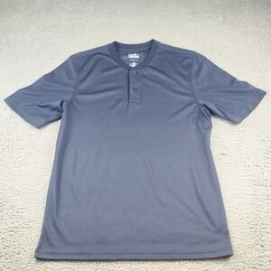 Croft And Barrow Mens Small Quick Dry Short Sleeve Henley Shirt Blue